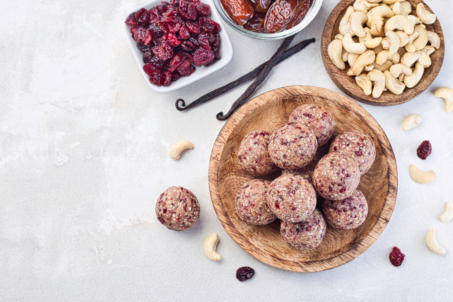 Energetické guľôčky s orechmi a brusnicami lowFODMAP
